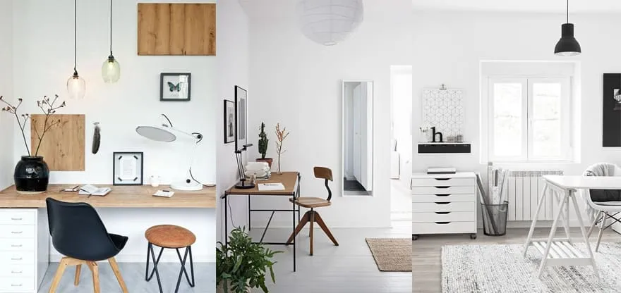 Una oficina de estilo nórdico en casa