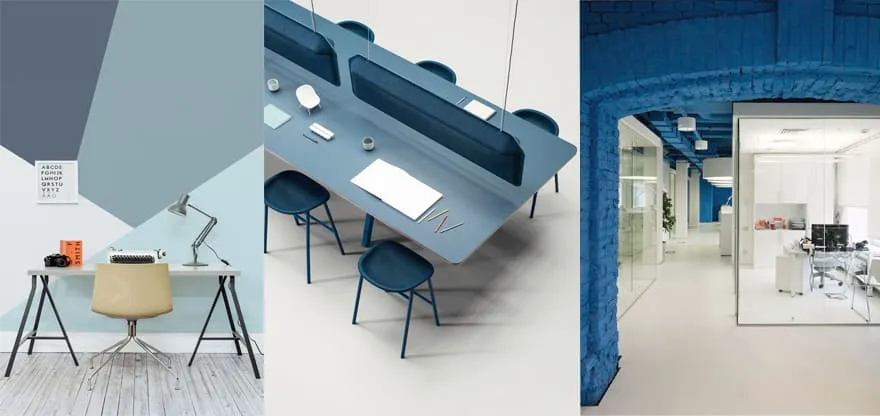 Decora tu oficina en azul: el color de la serenidad